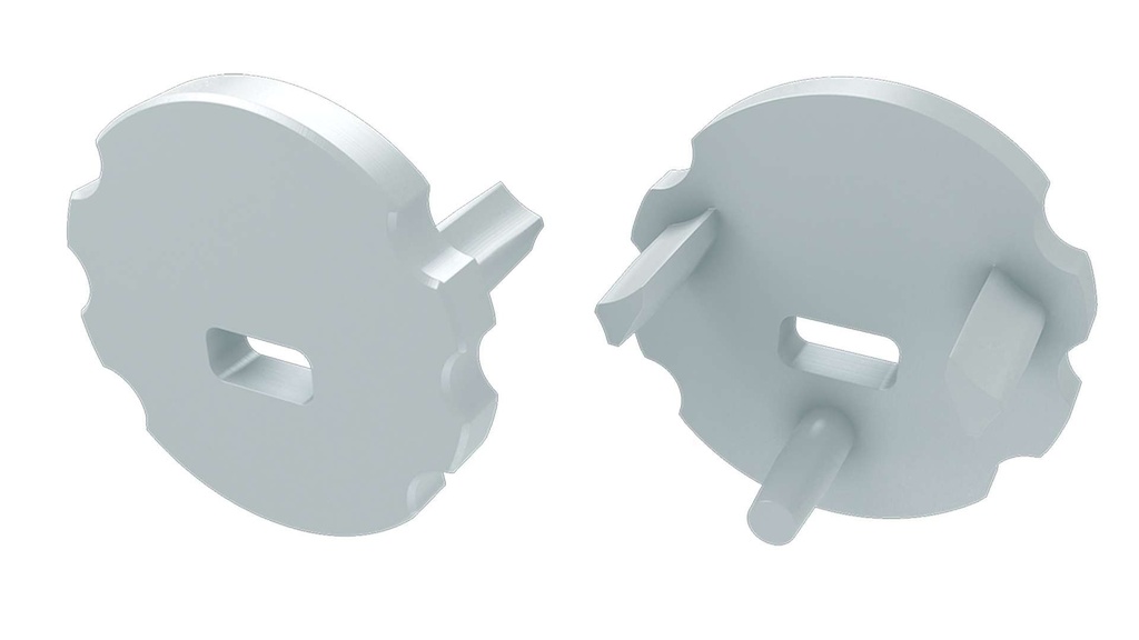 Endestykke til LED profil type Mico, m. hul - Hvid (1 stk.)