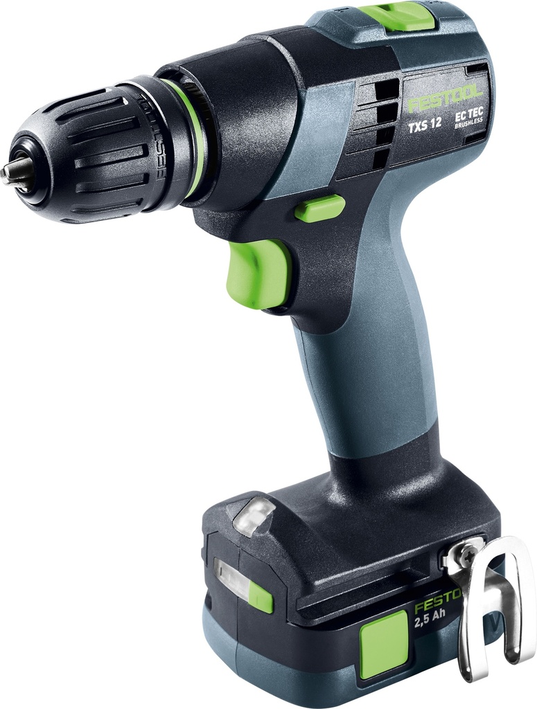 Festool bore-/skruemaskine TXS 12 2,5-Plus, 2 x 12V/5,0 Ah