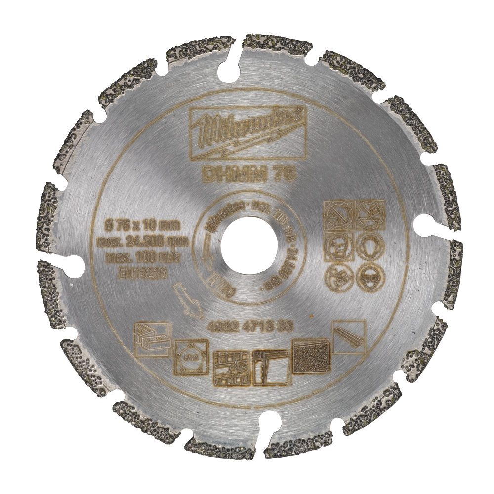 Milwaukee skæreskive, diamant, multi material, Ø76/10 mm