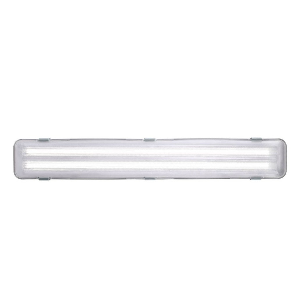Polyesterarmatur Works LED 2x9W 1400 lumen, grå, L660 mm, IP65