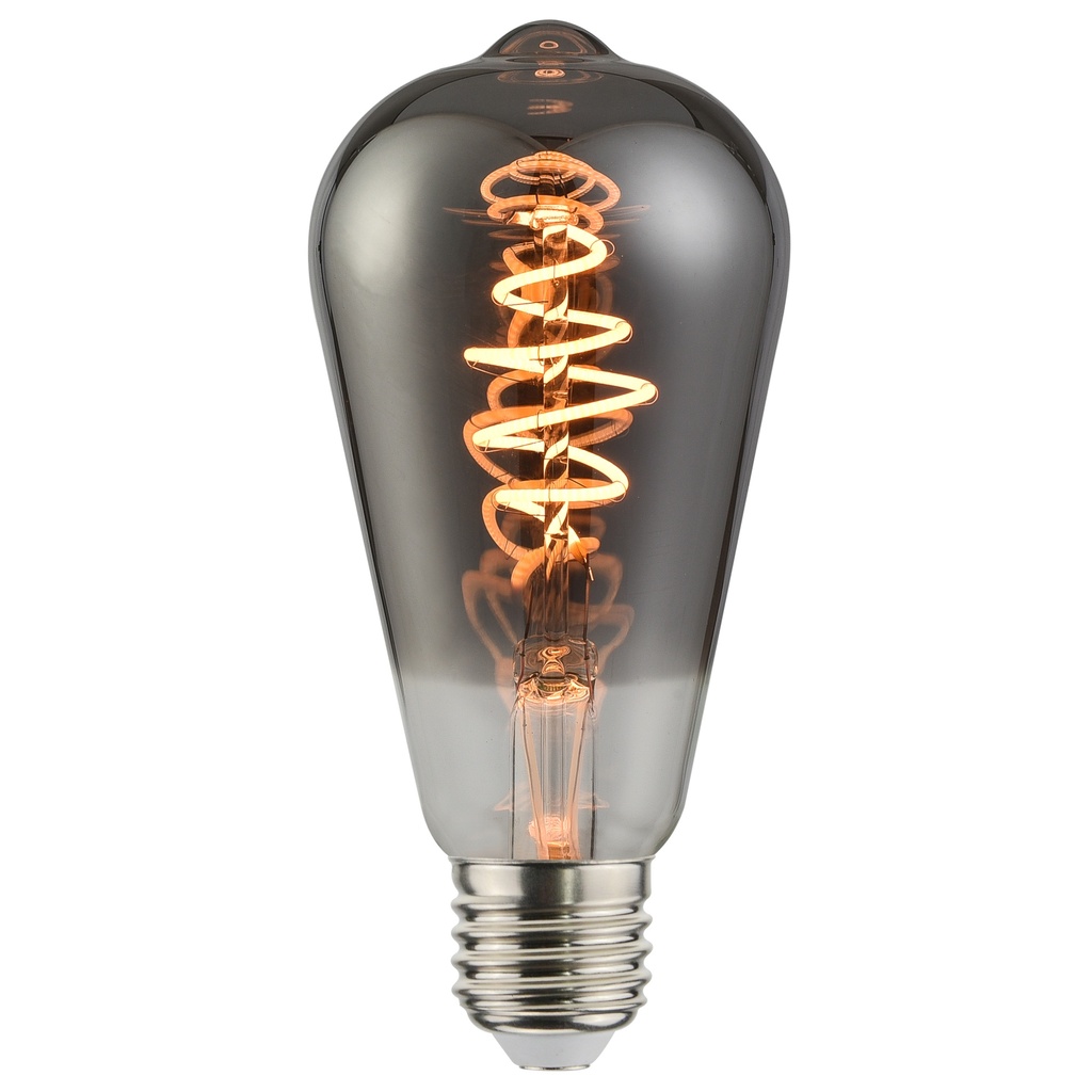 LED-Deko E27 ST64 Spiral Edison 5W, dæmpbar, røgfarvet