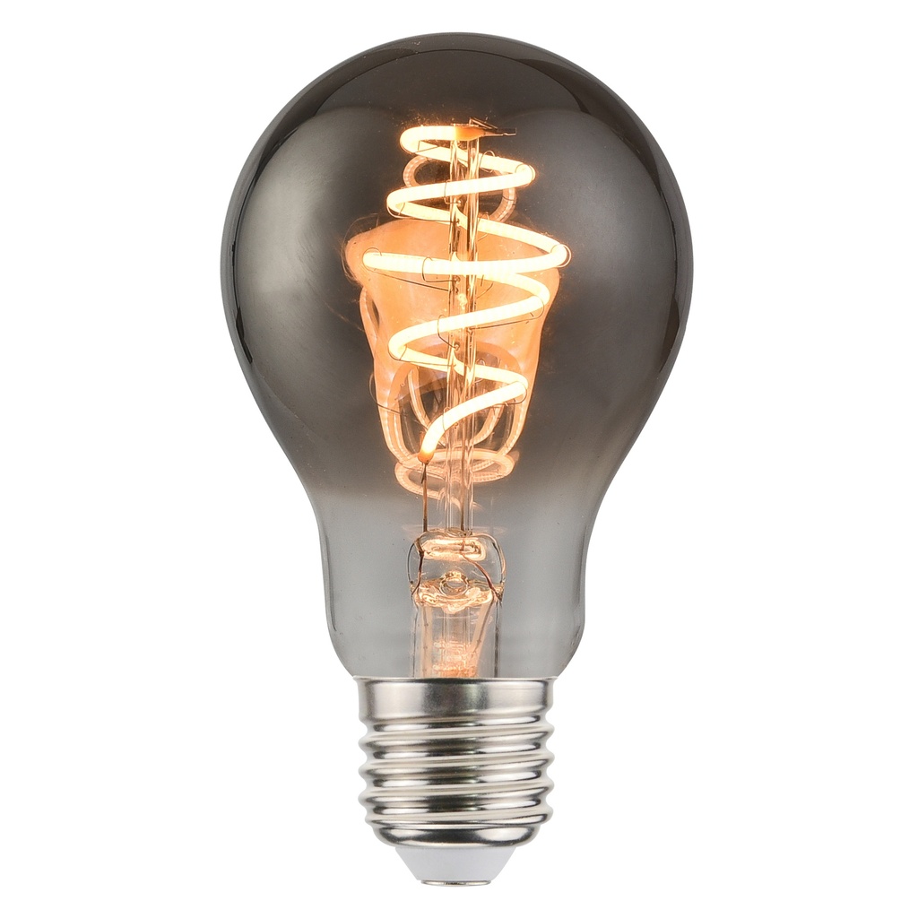 LED-Deko E27 A60 Spiral Standard 4,5W, dæmpbar, røgfarvet