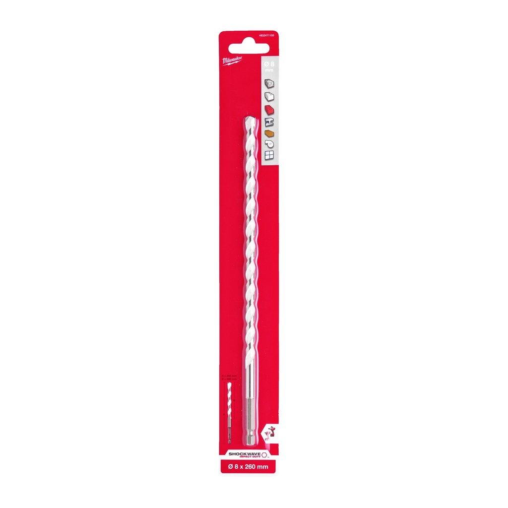 Milwaukee universalbor HEX, 8 x 260 mm
