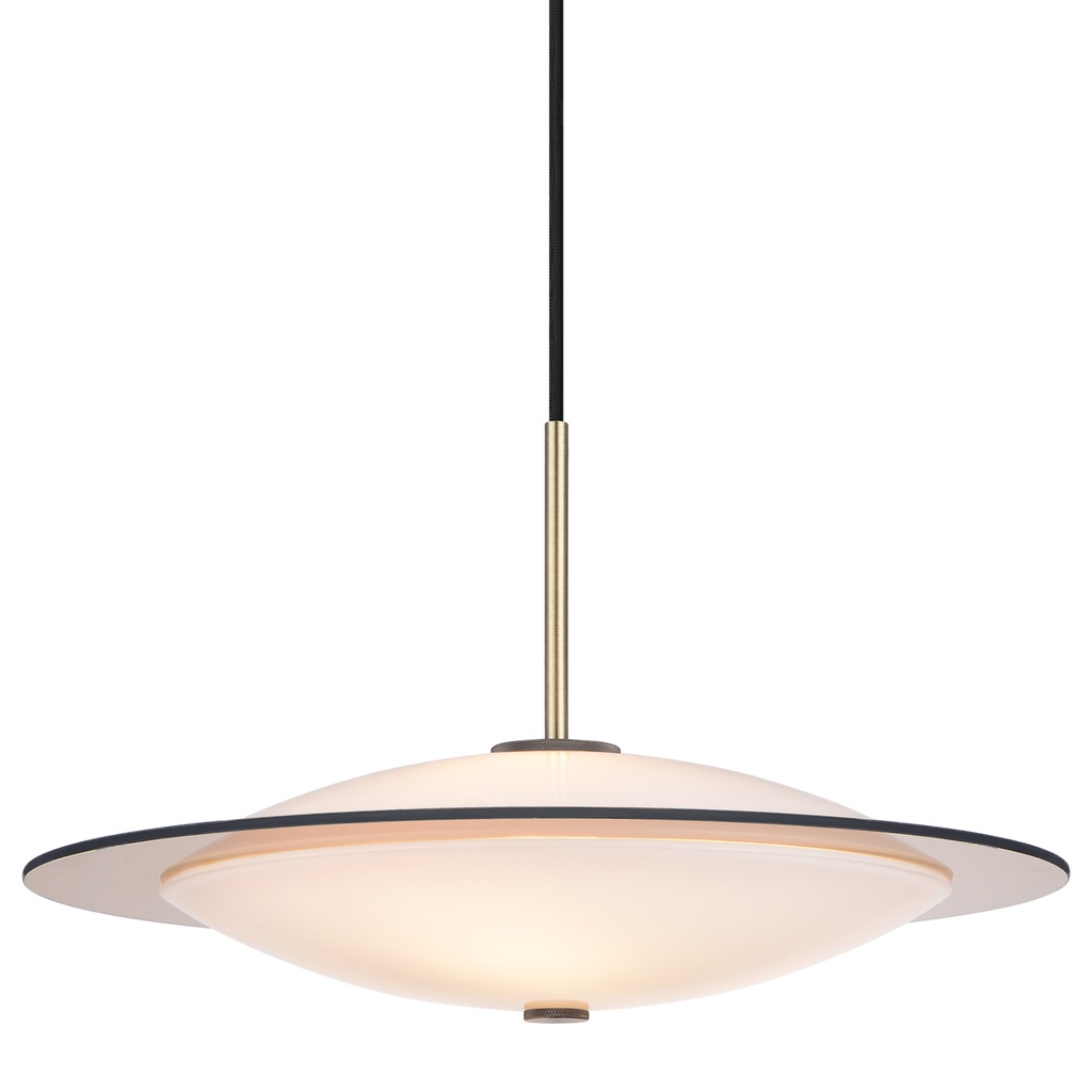 Orbit Pendant Ø40cm opal glass, Antique brass metal 3XG9