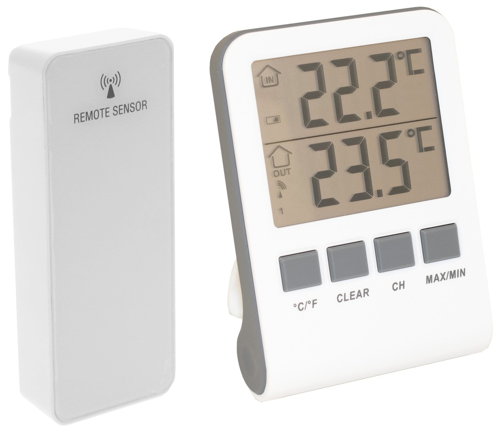 VENTUS Digitalt inde-/udetermometer, hvid