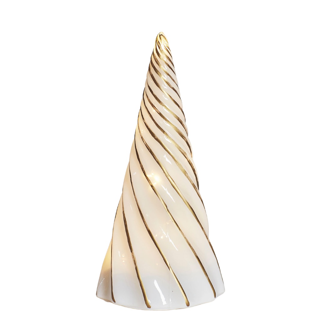 Sirius Vilma træ hvid/guld, Ø9,5 x H19