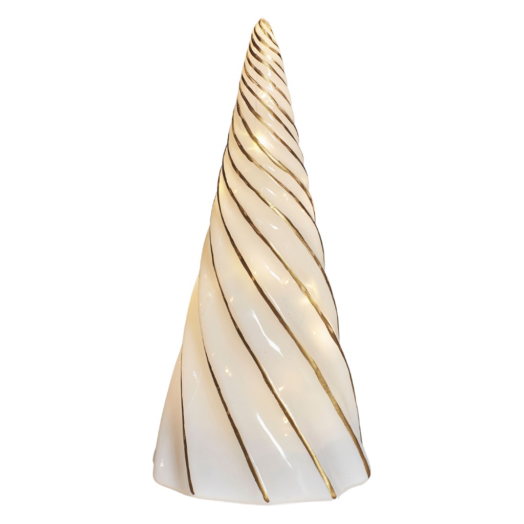 Sirius Vilma træ hvid/guld, Ø11,5 x H23,5