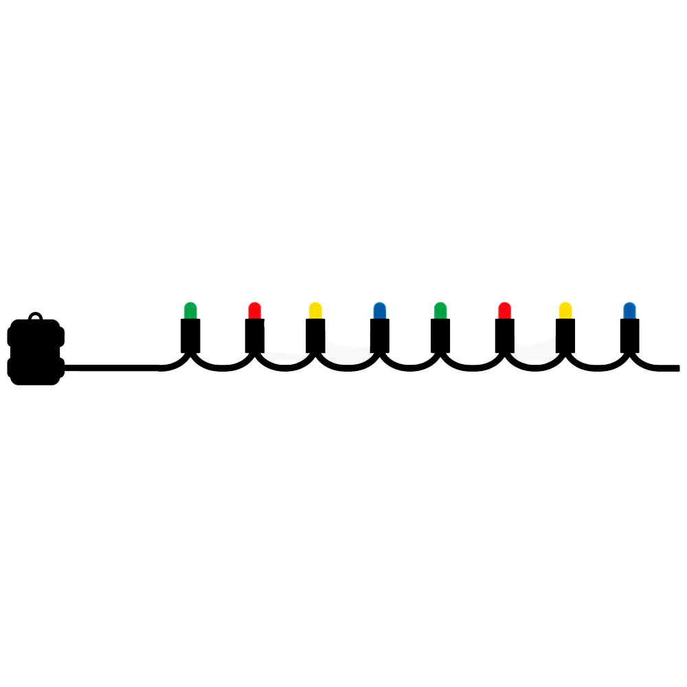 Sirius Easy-Line Batterikæde 80 LED, 7,9m, Multi