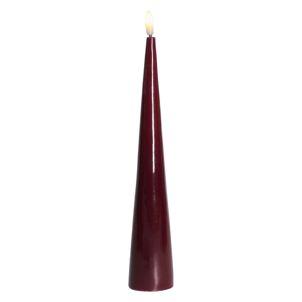 Sirius Sille LED kegle bloklys lakeret bordeaux, Ø4,5 x h26