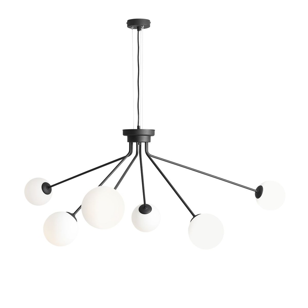 Aldex Holm 6 pendel, metal og glas, sort