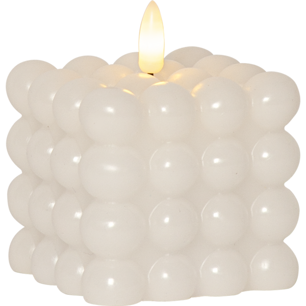 Star Trading Flamme Dot LED lys til batteri 8,5x9,5cm hvid