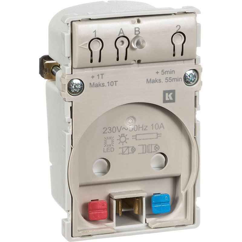Fuga timer stikkontakt 10A 1½ modul uden afdækning
