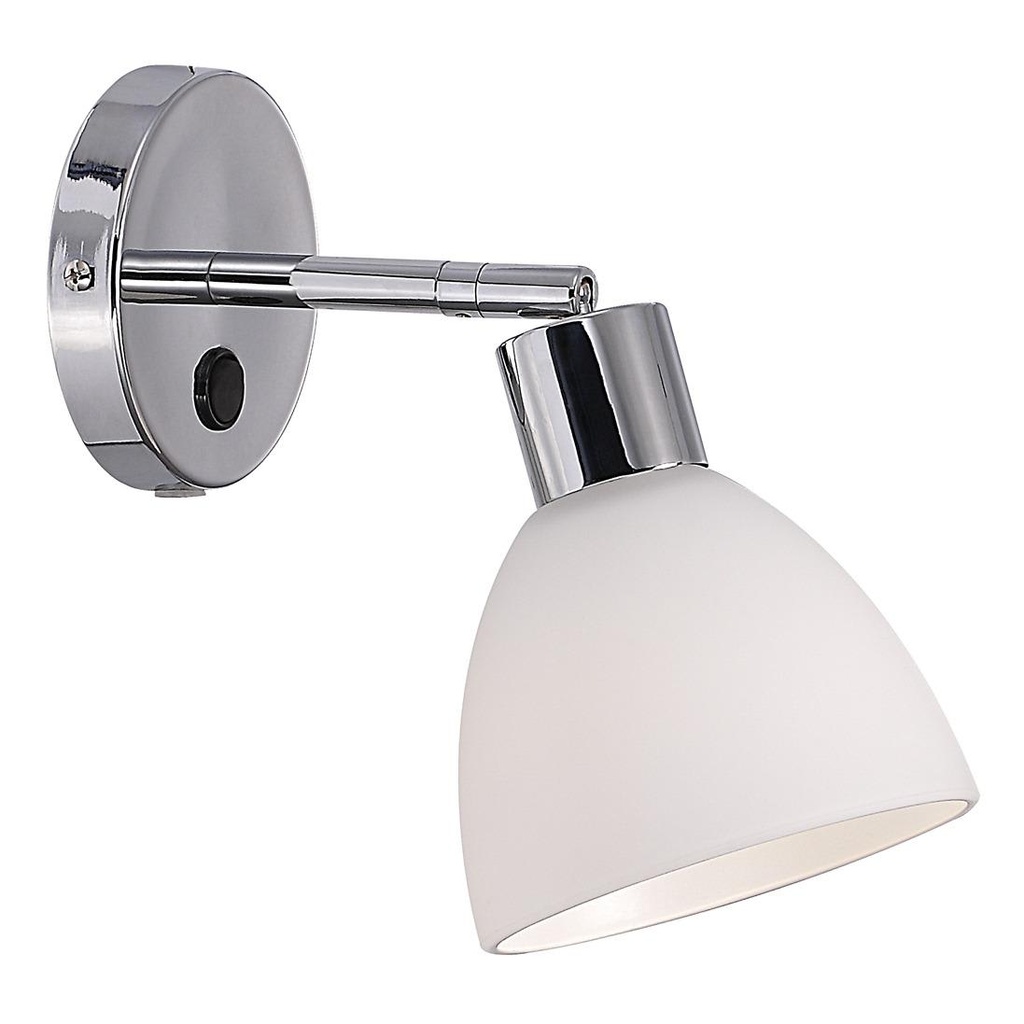 Væglampe Ray E14 max 40W krom/opal