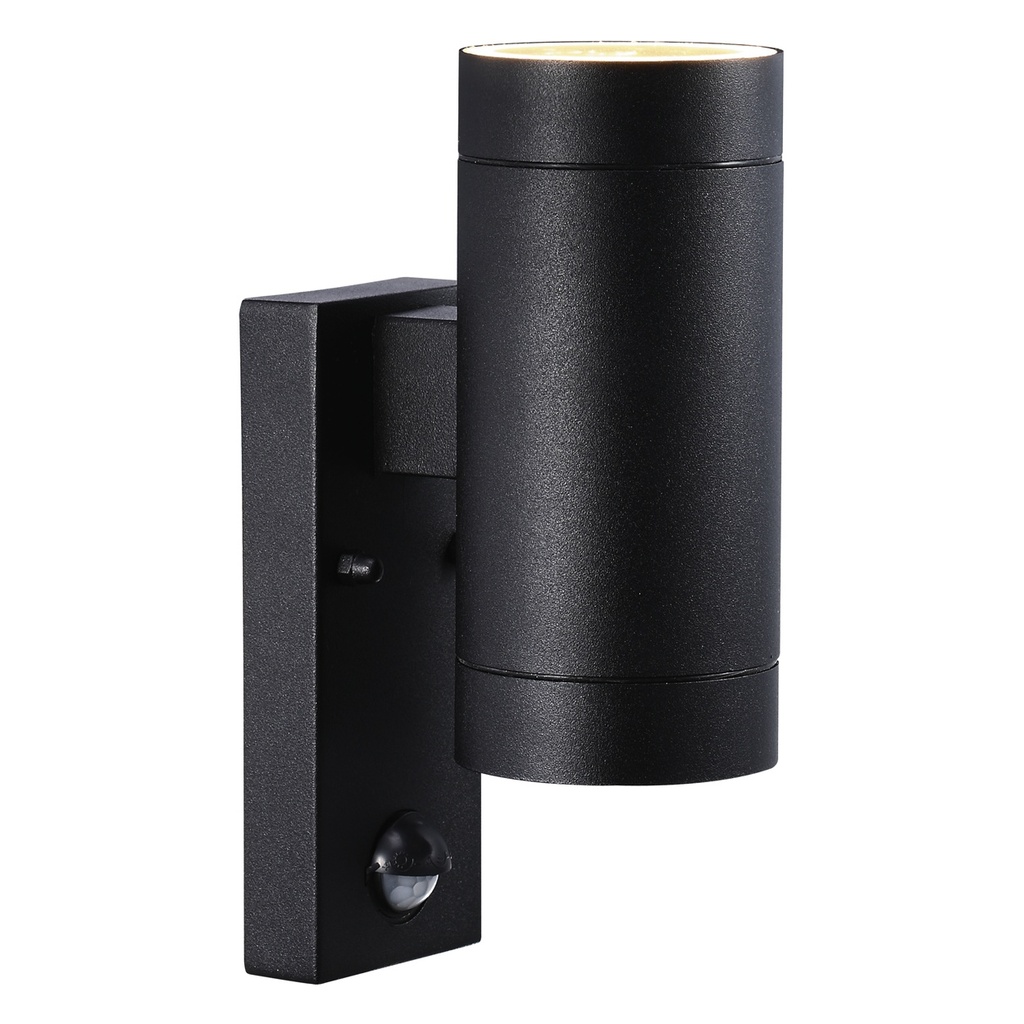 Væglampe Tin Maxi dobbelt GU10 med sensor sort