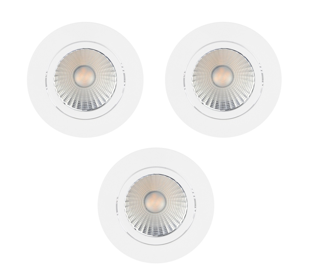 Indbygningsspot Dorado 2700K 3-kit Dim 345 lm, hvid, IP65