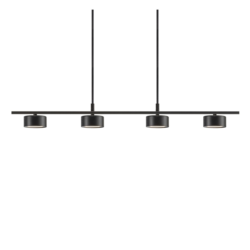 Clyde 4-Skinne, 20W, 827, sort