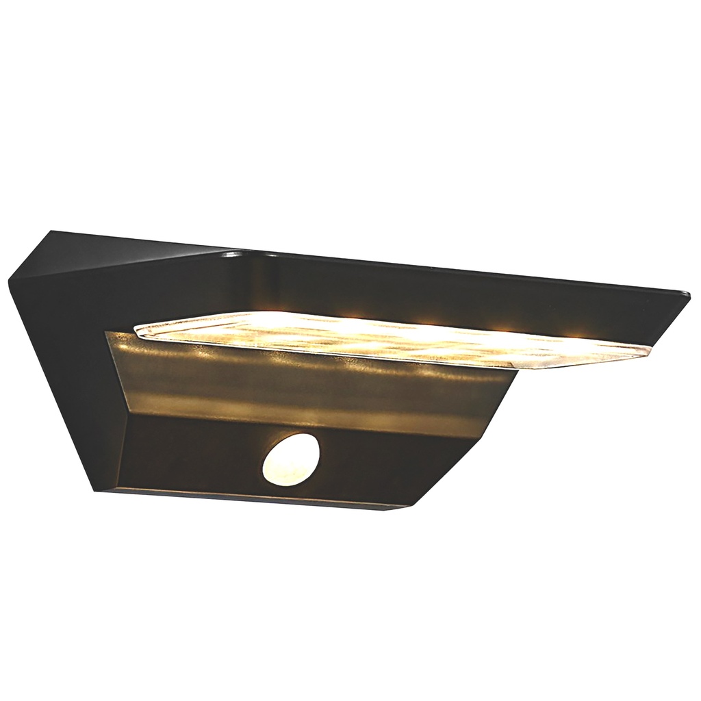 Agena Væglampe Led solar sort