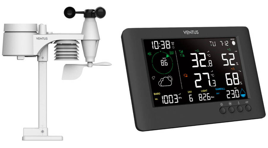VENTUS Vejrstation med farvedisplay, WIFI