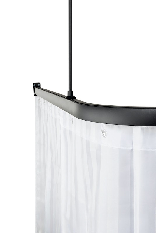 Leijma Stabil forhængskinne til brus 90x170 cm matt-sort