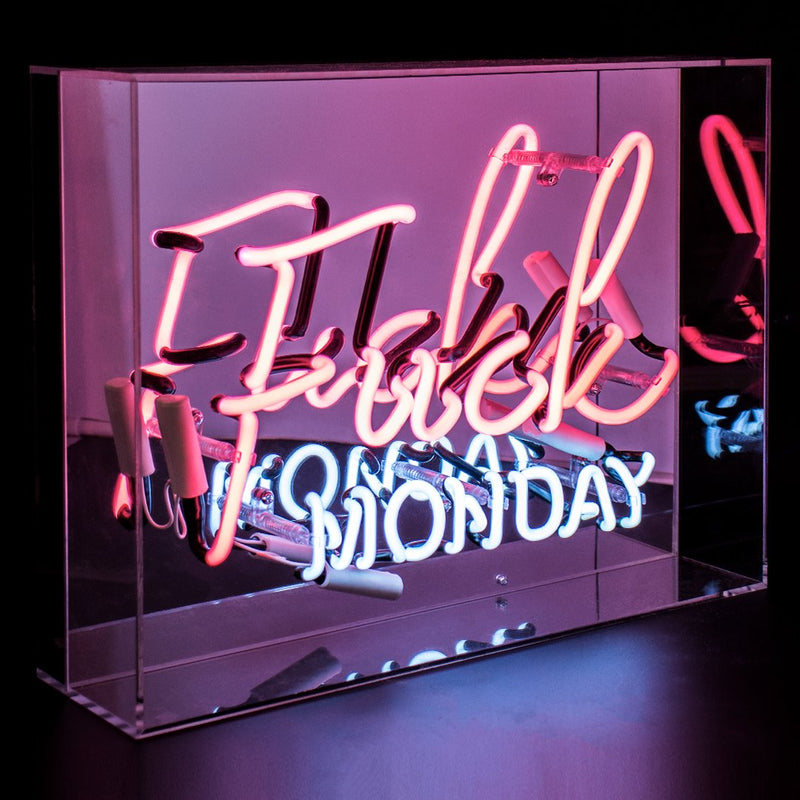 Locomocean acrylic box neon - Fuck Monday, Large