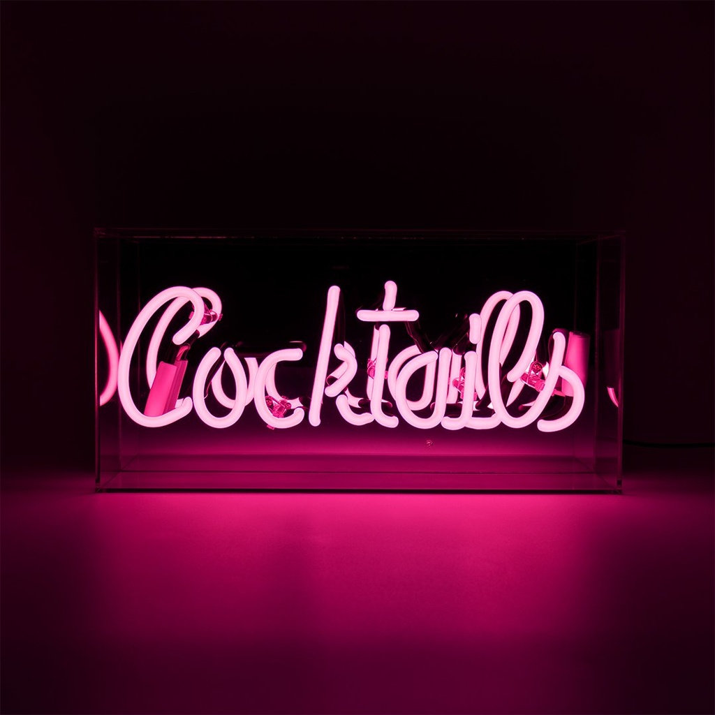 Locomocean acrylic box neon - Cocktails pink