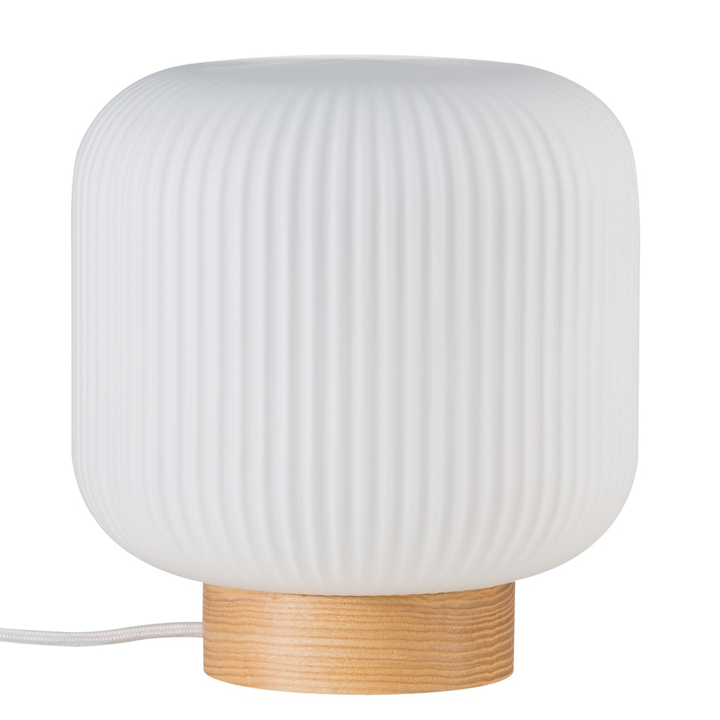 Bordlampe Milford, E27, ask/opalhvid
