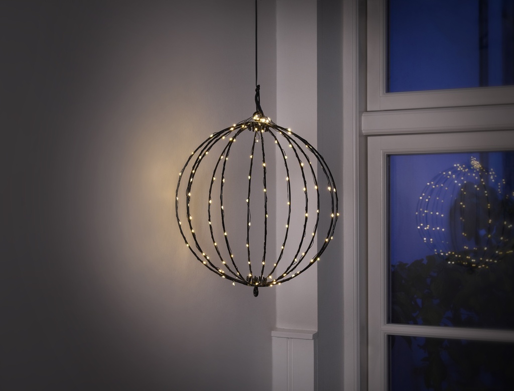 Ø30 cm.lyskuppel 120 LED-pærer. IP44 transformer med timer.