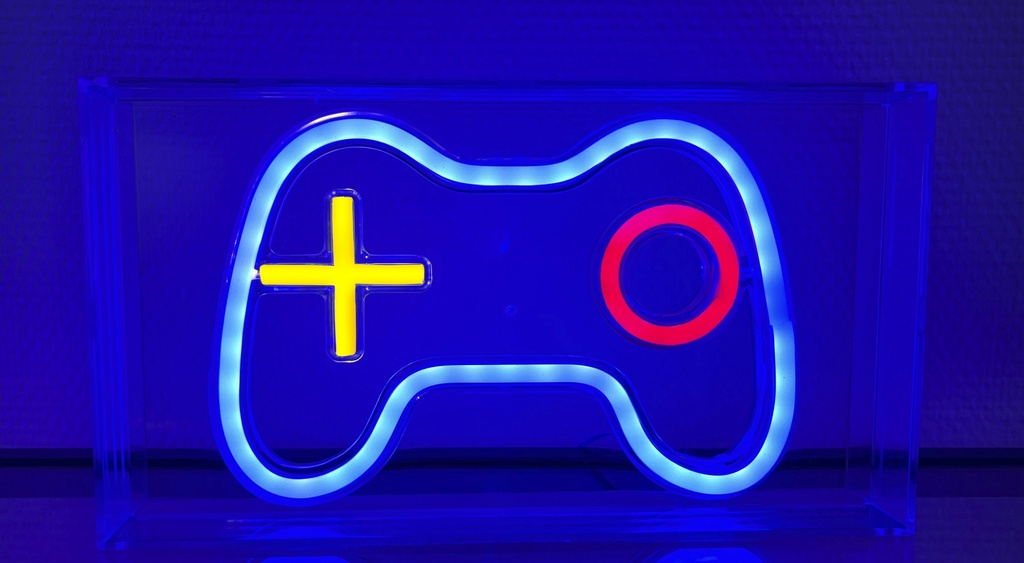 Veli Line neon skilt I plexiglas ramme gamer