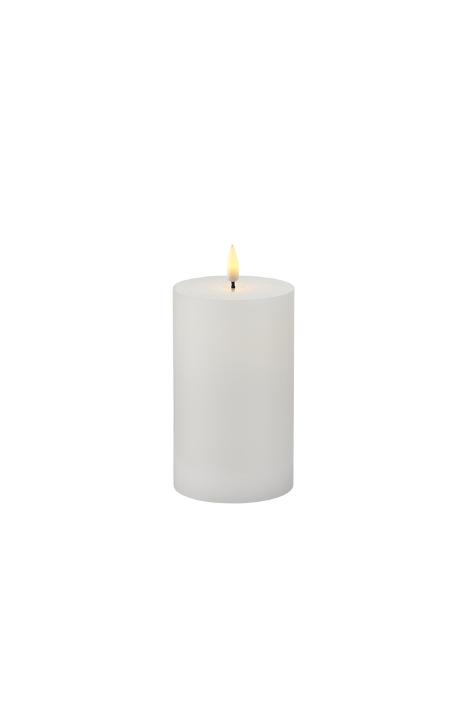 Sille LED-Stearinlys, genopladelig, Ø75 H125, hvid
