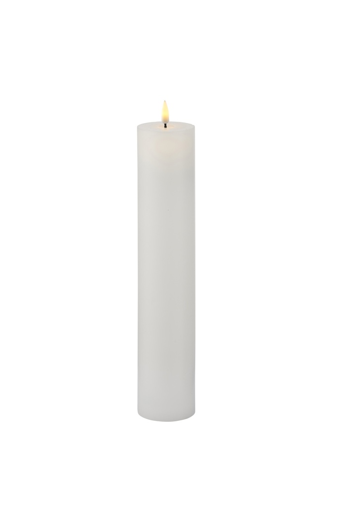 Sille LED-Stearinlys, genopladelig, Ø50 H250, hvid