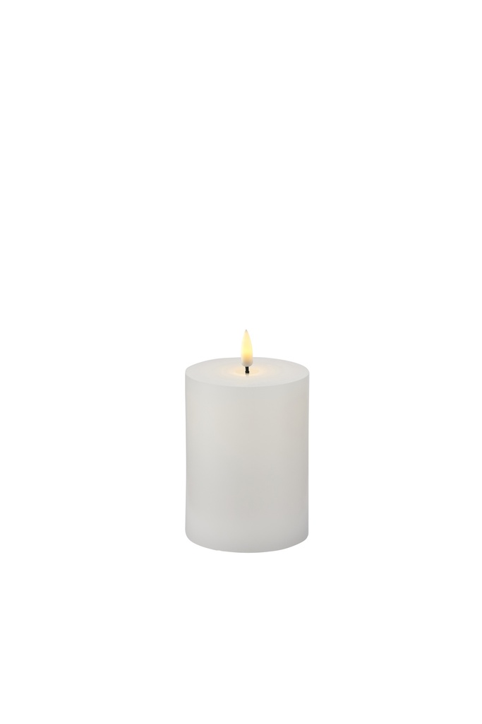 Sille LED-Stearinlys, genopladelig, Ø75 H100, hvid