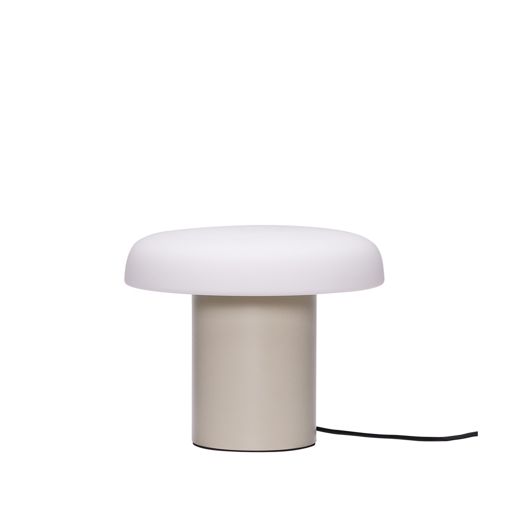 Hübsch Ateliers bordlampe, svampeform 20cm høj, sand/hvid