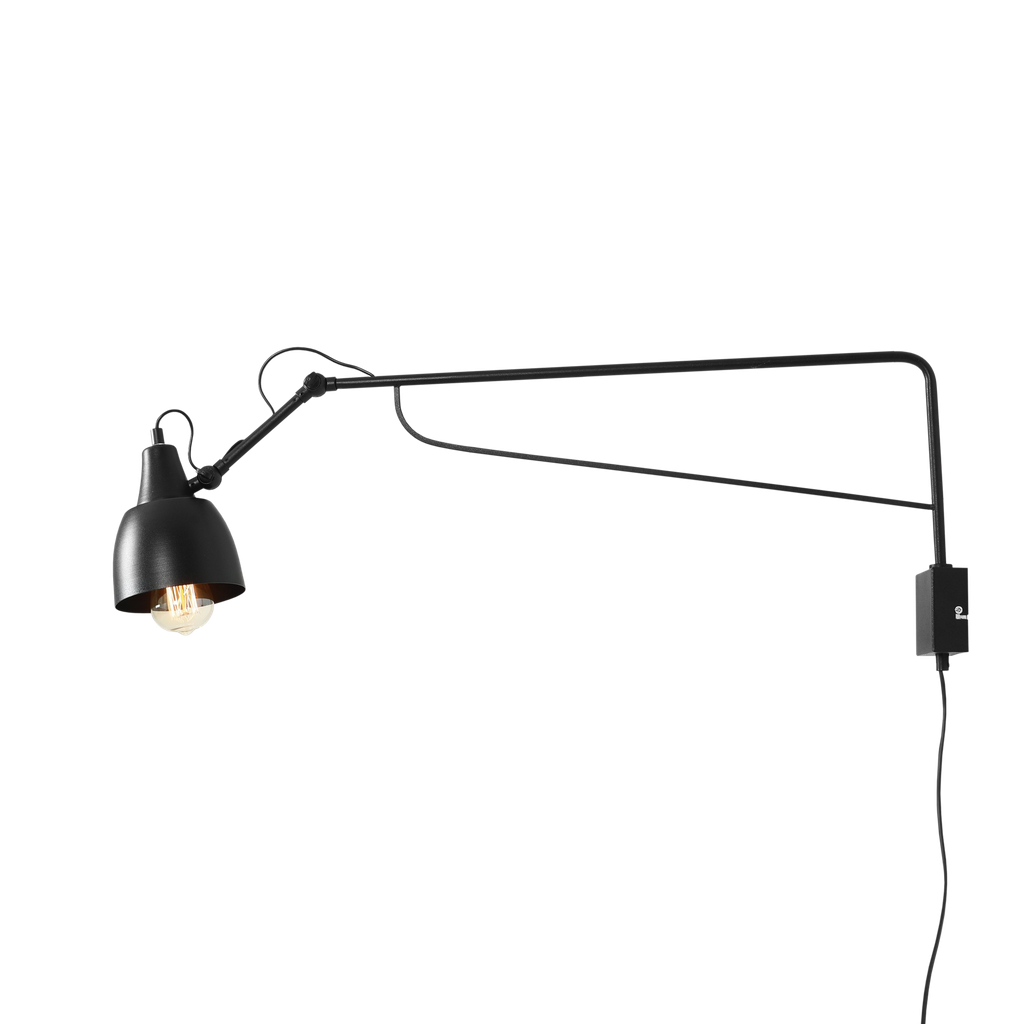 Aldex Soho væglampe, metal, max 15W LED, str. L, sort