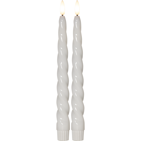 Star Trading Flamme Shine snoede LED middagslys 25cm hvid 2-pak