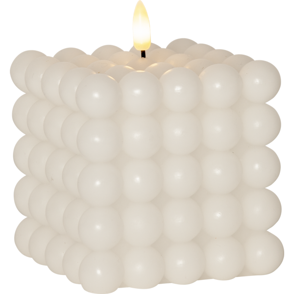 Star Trading Flamme Dot LED lys til batteri 10x12,5cm hvid