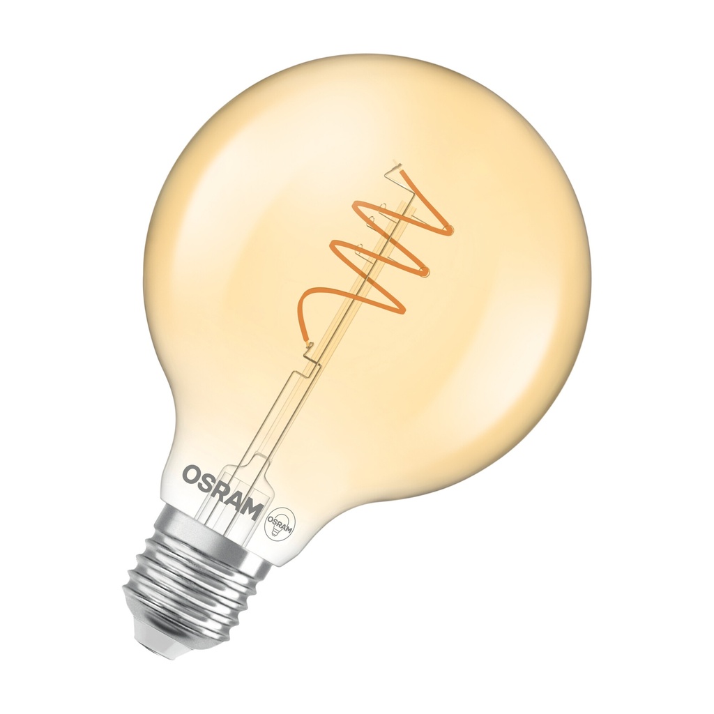 Osram 1906 LED globe95 fil spiral guld 470lm 3,4W/827 E27 dæmp