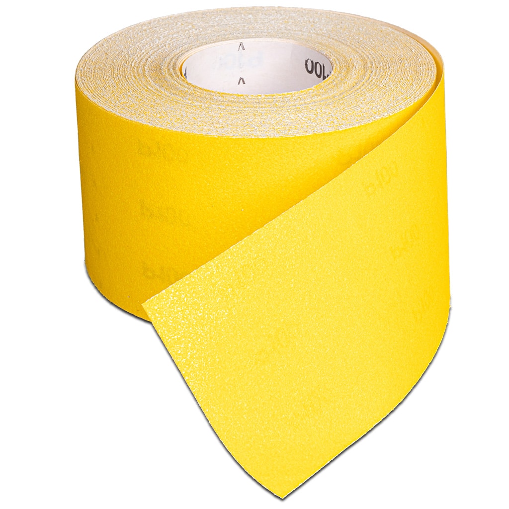 Sandpapir / slibepapir 100 mm x 50 m, gul, K220
