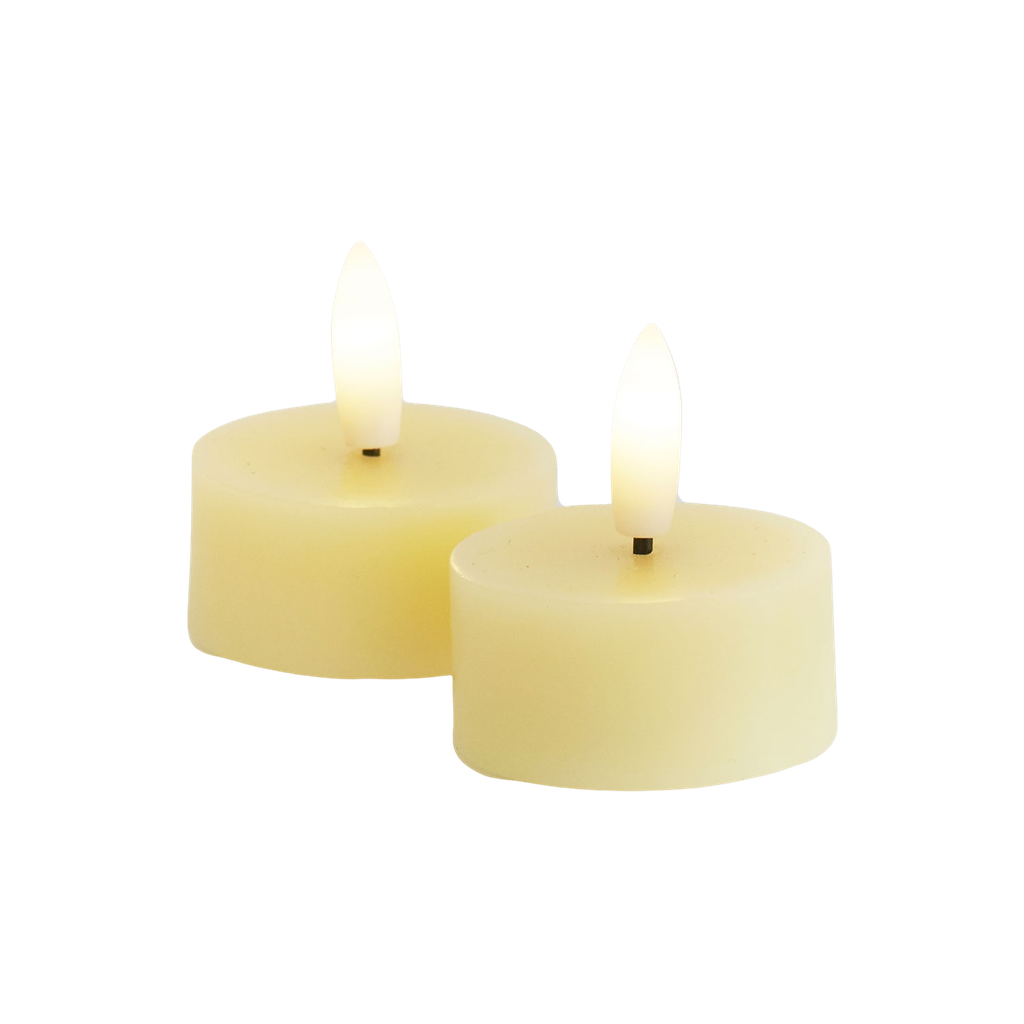 Sille Fyrfadslys 2 stk. sæt, Ø4,5XH2,2cm, Pale Yellow