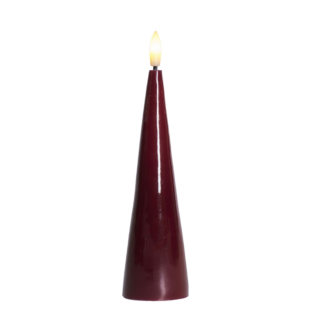 Sirius Sille LED kegle bloklys lakeret bordeaux, Ø4,5 x h17