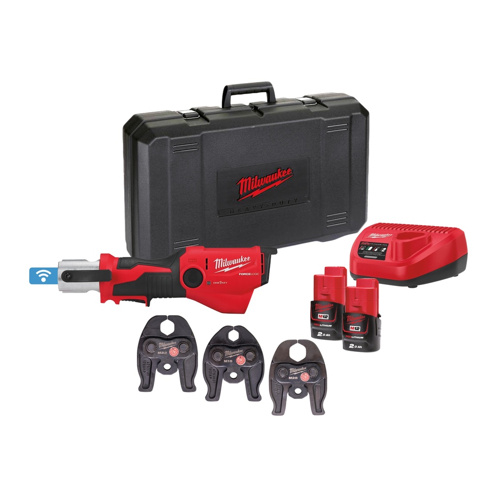 Milwaukee M12 pressværktøj ONEHPT-202CM-SET, 2x12V, med M-bakker