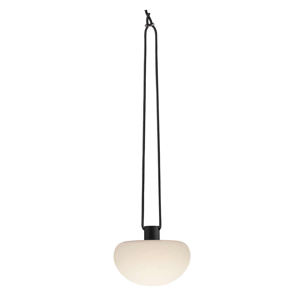 Pendel Sponge, opladelig, 4,8W 300 lumen, sort/hvid, udendørs