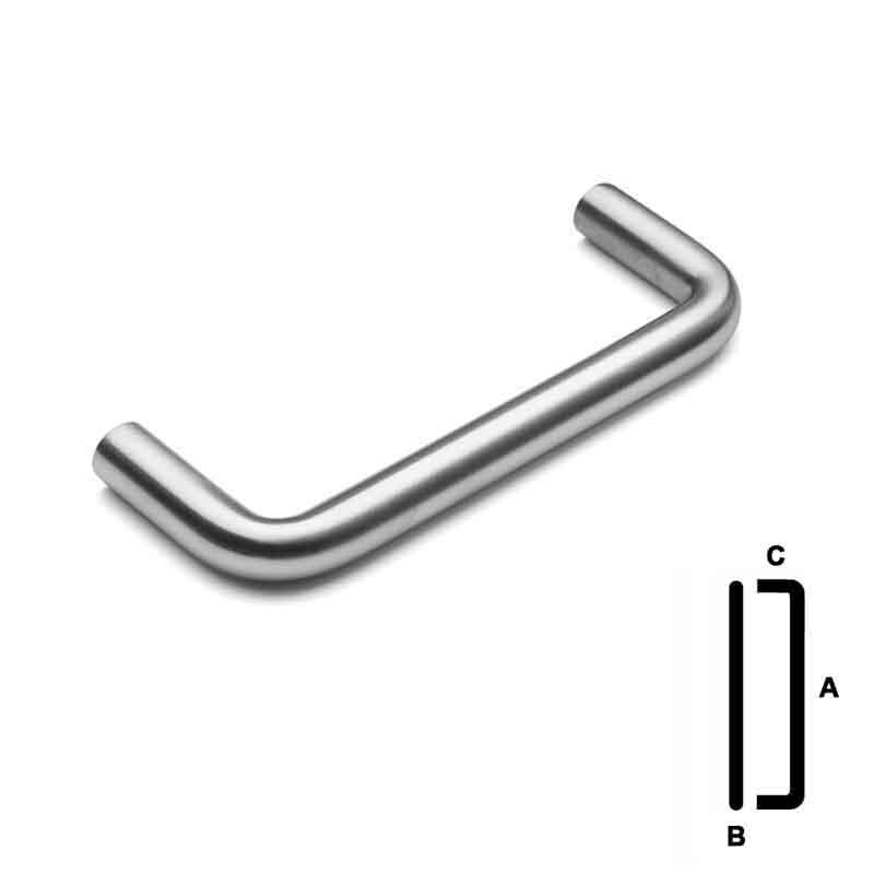 Møbelhank, Ø10 x 320 mm, M5 gevind, børstet stål