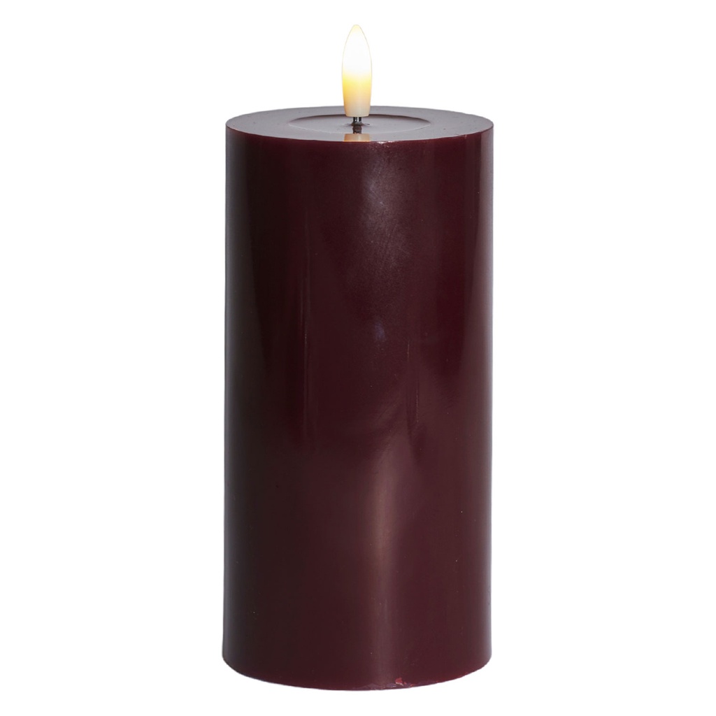 Sirius Sille LED bloklys lakeret bordeaux, Ø7,5 x h15