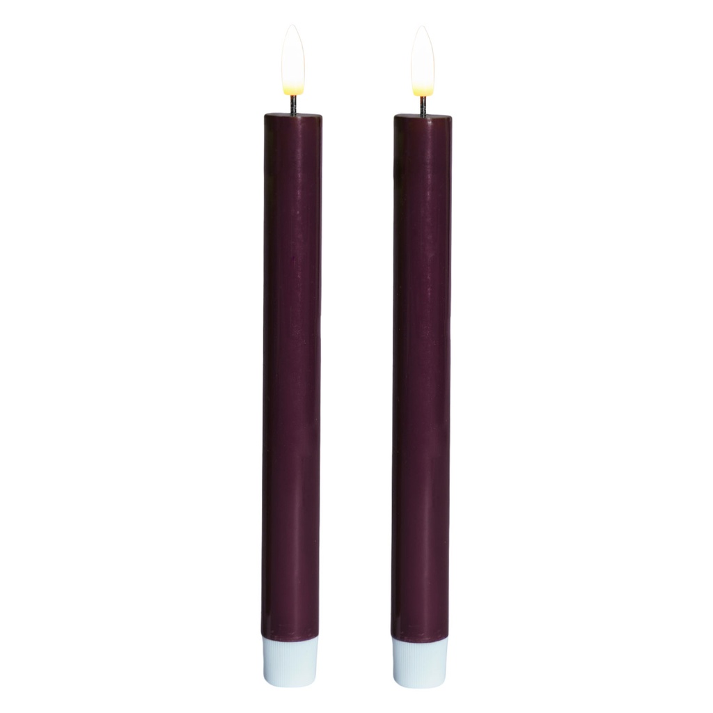 Sirius Sille LED krone lys lakeret bordeaux 2 stk, Ø2 x h20