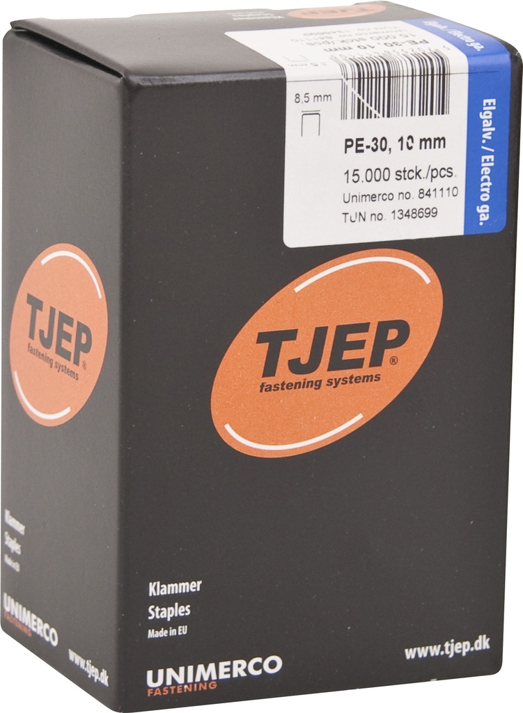 Klammer PE-30, 10 x 8,5 mm, FZB, 15000 stk.