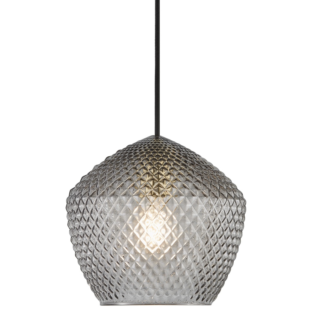 Orbiform pendel, E27, røgfarvet