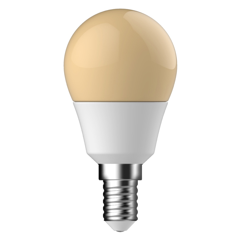 LED Flame Krone G45, 3,5W, 2400K, 215 lumen, E14, gul