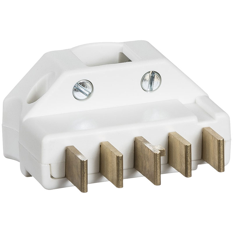 Stikprop 3P+N+J vinkel 440V - hvid