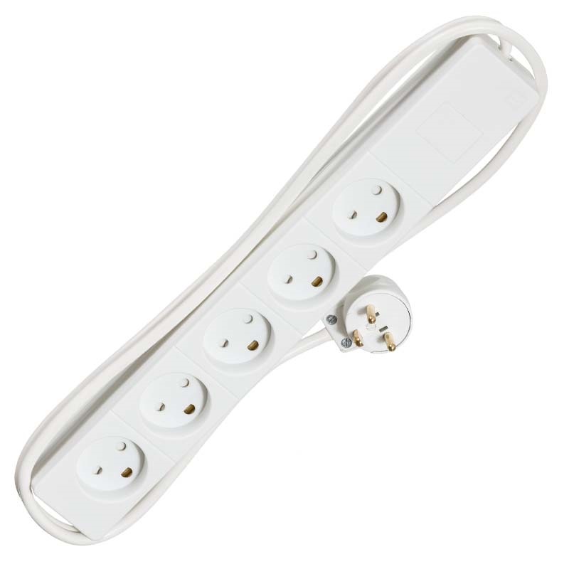 Stikdåse 5R m/j u/afb 1,5m hvid