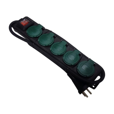 Gripo stikdåse med 5 udtag og 1 m kabel 3x1,5 mm²